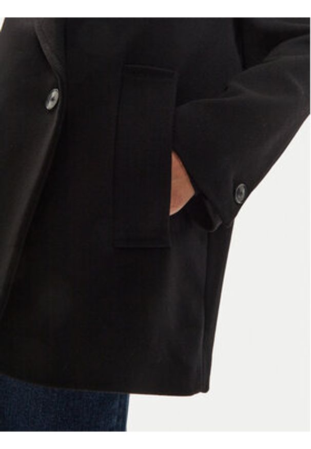 IVY & OAK - IVY OAK Płaszcz wełniany Jenna IO119100 Czarny Regular Fit. Kolor: czarny. Materiał: wełna
