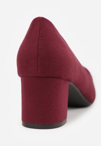 Born2be - Bordowe Klasyczne Czółenka na Obcasie Katrie. Kolor: czerwony. Wzór: jednolity, gładki. Obcas: na obcasie. Styl: klasyczny. Wysokość obcasa: średni #5
