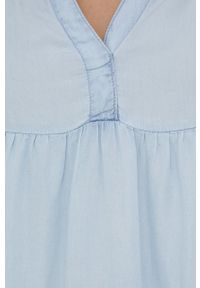 Answear Lab sukienka mini rozkloszowana. Kolor: niebieski. Materiał: tkanina. Typ sukienki: rozkloszowane. Styl: wakacyjny. Długość: mini #2