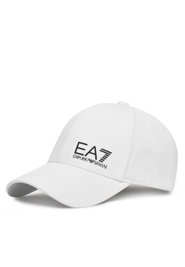 Czapka z daszkiem EA7 Emporio Armani. Kolor: biały