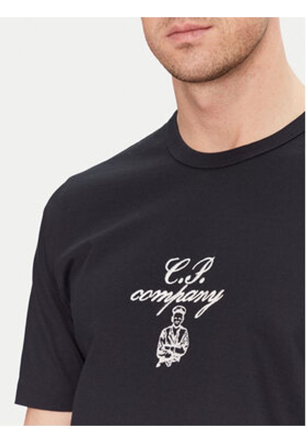 C.P. Company T-Shirt 18CMTS109A110301W Granatowy Regular Fit. Kolor: niebieski. Materiał: bawełna