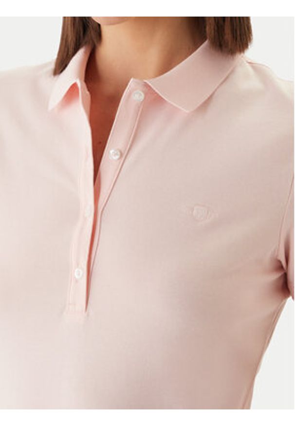 GANT - Gant Polo 4201535 Różowy Slim Fit. Typ kołnierza: polo. Kolor: różowy. Materiał: bawełna