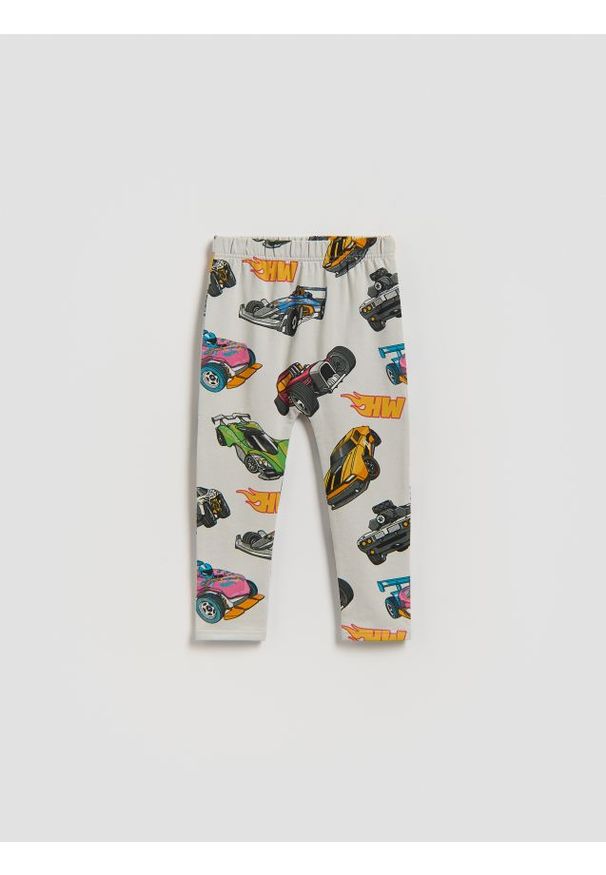 Reserved - Bawełniane legginsy Hot Wheels - jasnoszary. Kolor: szary. Materiał: bawełna