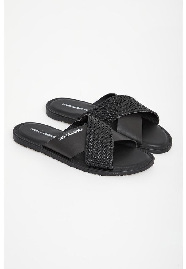 Karl Lagerfeld - Klapki męskie skórzane KARL LAGERFELD. Materiał: skóra