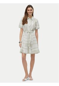 Vero Moda Sukienka koszulowa Dicthe 10303728 Beżowy Regular Fit. Kolor: beżowy. Materiał: bawełna. Typ sukienki: koszulowe #6