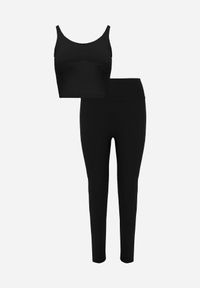 Renee - Czarny Komplet Sportowy Legginsy High Waist i Top z Uszywnieniem Ulrike. Kolor: czarny #4