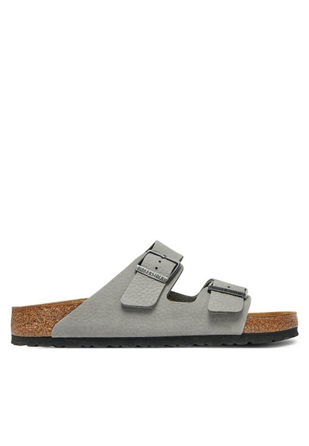 Birkenstock Klapki Arizona Lenb 1020752 Szary. Kolor: szary. Materiał: skóra, nubuk