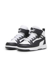 Puma - Buty do chodzenia dla dzieci PUMA Rebound V6 Mid. Kolor: czarny, szary, biały, wielokolorowy. Sport: turystyka piesza
