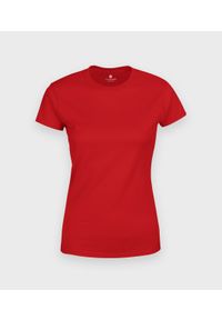 MegaKoszulki - Damska koszulka (bez nadruku, gładka) - czerwona. Kolor: czerwony. Materiał: bawełna. Wzór: gładki #1