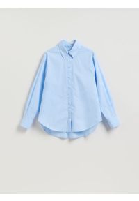 Reserved - Koszula z ozdobnym kołnierzem - jasnoniebieski. Kolor: niebieski. Materiał: bawełna, tkanina #1