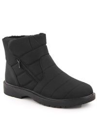 Wodoodporne śniegowce męskie ocieplane czarne Unisoft 8002. Kolor: czarny. Materiał: materiał #1