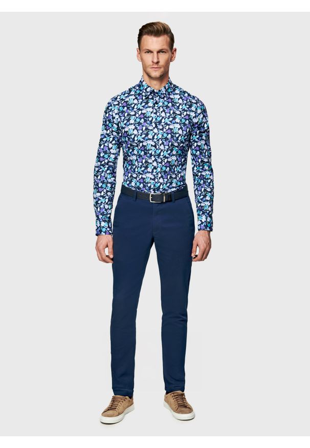 Pako Lorente - PAKO LORENTE – Koszula męska w kwiaty. Materiał: elastan, bawełna. Długość rękawa: długi rękaw. Długość: długie. Wzór: kwiaty. Sezon: wiosna