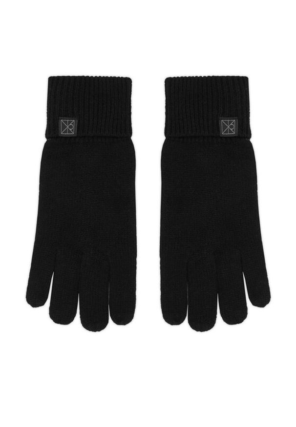Calvin Klein Rękawiczki Emblem LV14D8016G Czarny. Kolor: czarny. Materiał: kaszmir, materiał