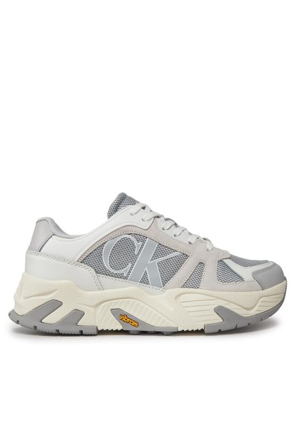 Calvin Klein Jeans Sneakersy Chunky Runner Vibram Lth Mix YM0YM00719 Szary. Kolor: szary. Materiał: materiał