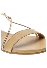 Beżowe Sandały Damskie Tamaris Modne Letnie Buty. Okazja: na spacer, na co dzień. Zapięcie: pasek. Kolor: beżowy. Materiał: skóra. Wzór: paski. Sezon: lato. Styl: casual, elegancki #5