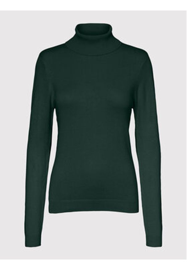 Vero Moda Golf Glory 10231630 Zielony Slim Fit. Typ kołnierza: golf. Kolor: zielony. Materiał: wiskoza