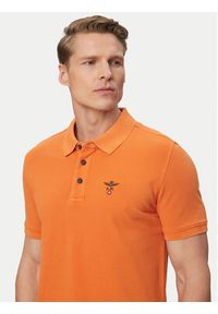 Aeronautica Militare Polo 261PO1925UP00406 Pomarańczowy jasny Regular Fit. Typ kołnierza: polo. Kolor: pomarańczowy. Materiał: bawełna #4