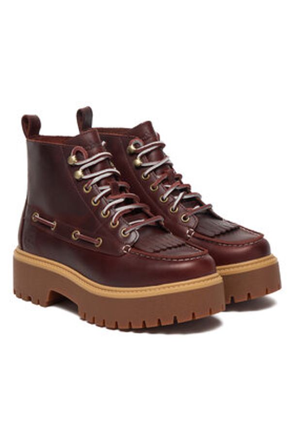 Timberland Trzewiki Stone Street Mid TB0A27YZEIW1 Bordowy. Kolor: czerwony. Materiał: skóra. Styl: street