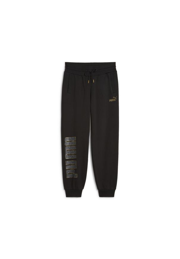 Spodnie sportowe damskie Puma Power Logo Love Colorblock. Kolor: wielokolorowy. Materiał: dresówka. Sport: fitness