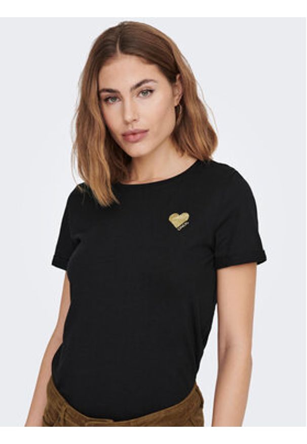 only - ONLY T-Shirt Kita 15244714 Czarny Regular Fit. Kolor: czarny. Materiał: bawełna