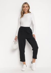 Born2be - Czarne Spodnie z Gumką w Pasie Ściągane Troczkiem i z Kieszeniami Maylai. Kolor: czarny #2