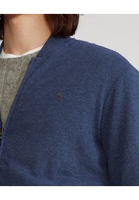 Ralph Lauren - RALPH LAUREN - Granatowa bluza z suwakiem. Typ kołnierza: polo. Kolor: niebieski. Materiał: jersey, tkanina. Wzór: haft #5