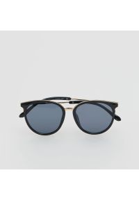 Reserved - Okulary przeciwsłoneczne ze złotymi elementami - Czarny. Kolor: czarny #1