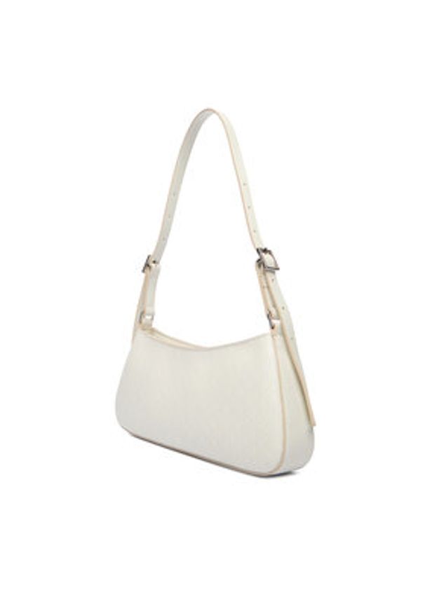 Calvin Klein Torebka Emblem Aop Small Shoulder Bag LV04F3324G Écru. Kolor: kremowy. Materiał: skórzane