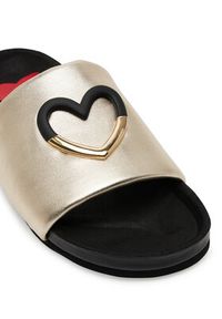 Love Moschino - LOVE MOSCHINO Klapki JA28283G1MIF0900 Złoty. Kolor: złoty. Materiał: skóra #5