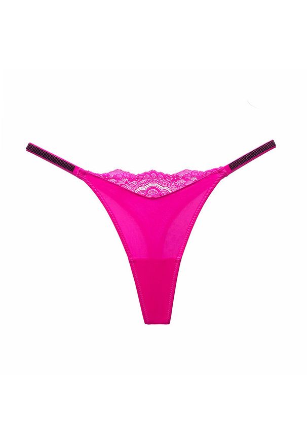 Intica - Majtki z koronką elastyczne do codziennego noszenia Romi. Kolor: różowy. Materiał: koronka. Wzór: koronka