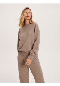 Reserved - Wełniany sweter z kaszmirem - beżowy. Kolor: beżowy. Materiał: wełna, kaszmir #1