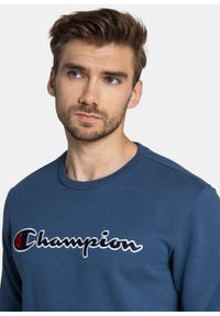 Bluza męska Champion Organic Cotton Blend Script Logo (216471-BS504). Kolor: niebieski. Materiał: materiał. Styl: elegancki, sportowy