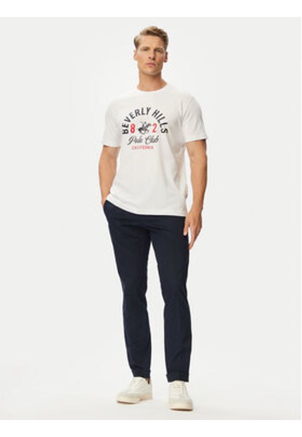 Beverly Hills Polo Club T-Shirt P-SS26M-TS1290 Biały Regular Fit. Typ kołnierza: polo. Kolor: biały. Materiał: bawełna