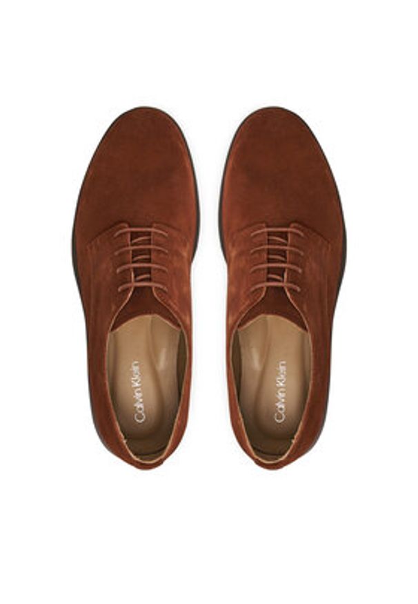 Calvin Klein Półbuty Ess Rubber Derby Su HM0HM01928 Brązowy. Kolor: brązowy. Materiał: skóra, zamsz