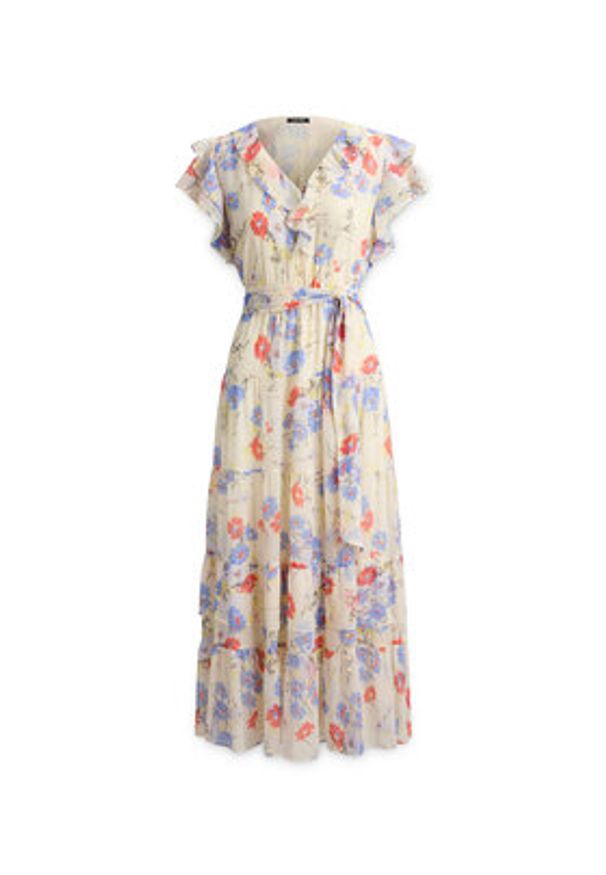 Lauren Ralph Lauren - LAUREN RALPH LAUREN Sukienka letnia 200P08686001 Kremowy Regular Fit. Kolor: kremowy. Materiał: syntetyk. Sezon: lato