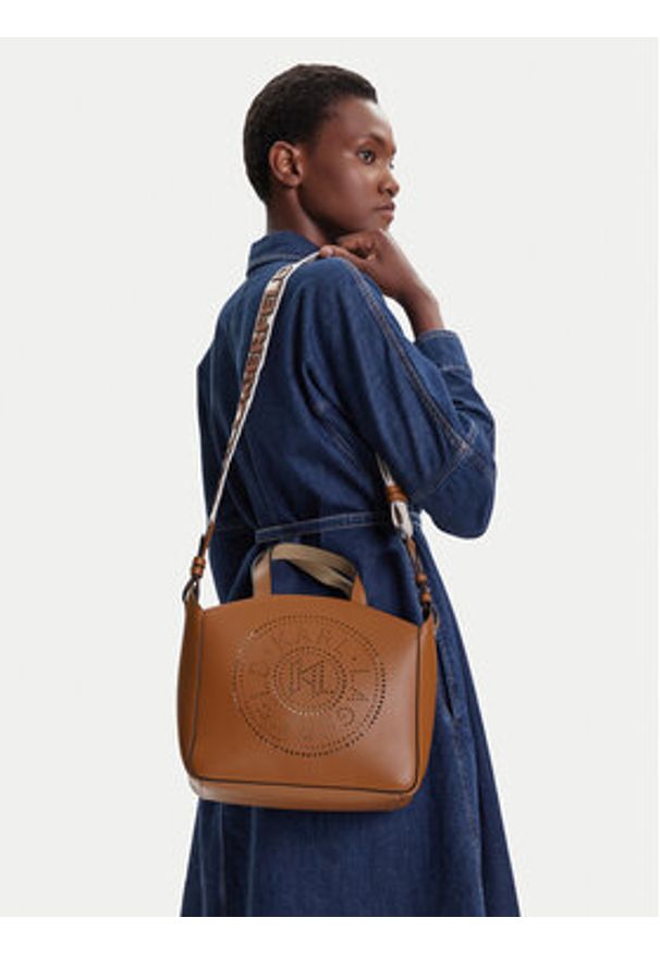 Karl Lagerfeld - KARL LAGERFELD Torebka A1W30058 Beżowy. Kolor: beżowy. Materiał: skórzane