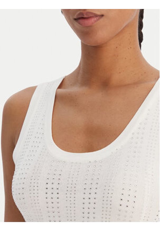 Fracomina Top FR26ST4005K524R9 Écru Slim Fit. Kolor: kremowy. Materiał: wiskoza