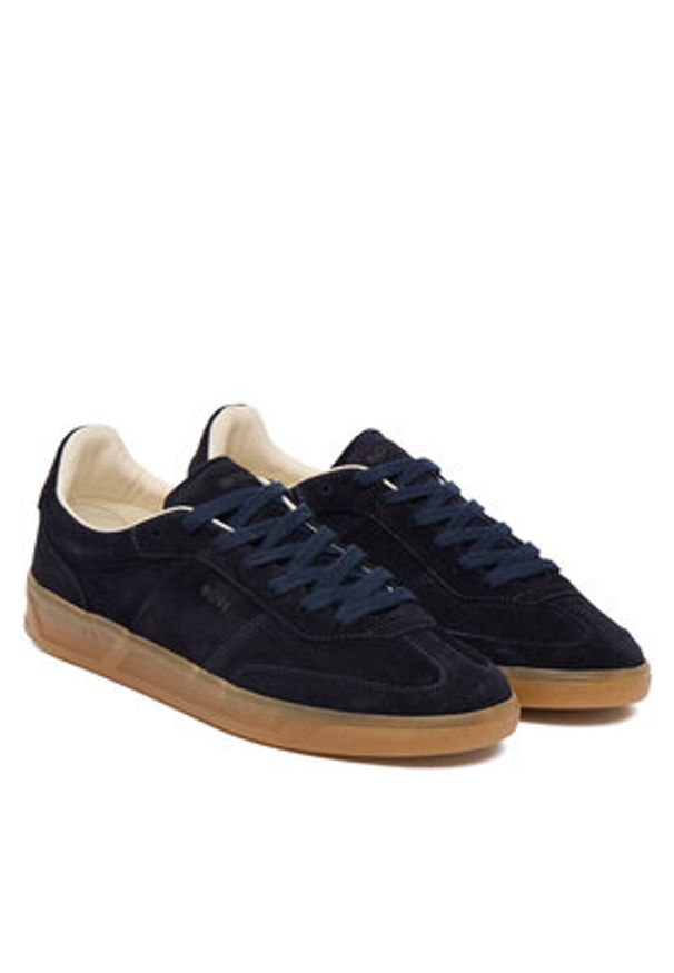 BOSS Sneakersy Brenta 50536645 Granatowy. Kolor: niebieski. Materiał: skóra, zamsz