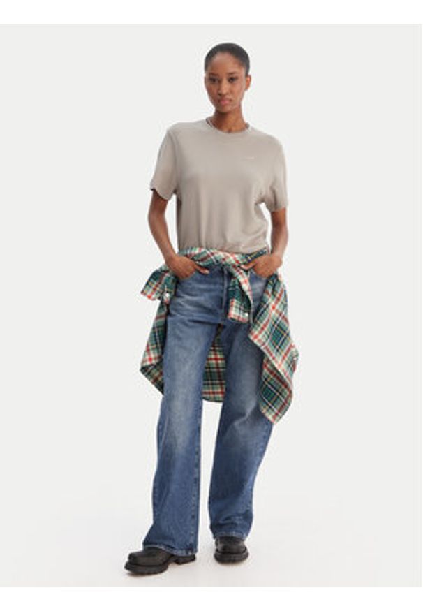 G-Star RAW - G-Star Raw T-Shirt D28730-D976 Beżowy Regular Fit. Kolor: beżowy. Materiał: bawełna