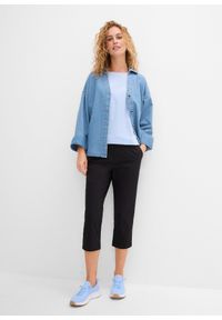 bonprix - Spodnie 3/4 z wiązanym paskiem. Kolor: czarny #2