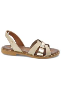 Beżowe Sandały Armodo Modne Buty Damskie. Kolor: beżowy. Sezon: lato. Obcas: na obcasie #6