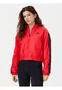 Adidas - adidas Kurtka bomber Essentials 3-Stripes JP1724 Czerwony Loose Fit. Kolor: czerwony. Materiał: syntetyk