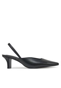 Calvin Klein Sandały Heel Mule Pump 50 - Lth HW0HW02551 Czarny. Kolor: czarny. Materiał: skóra