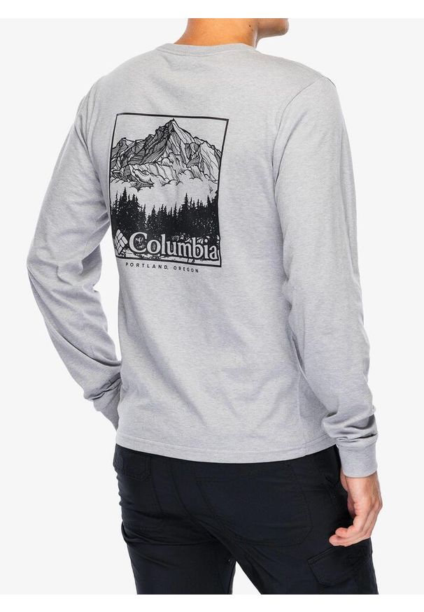 columbia - Longsleeve męski Columbia CSC Seasonal Logo LS Tee. Kolor: szary. Długość rękawa: długi rękaw