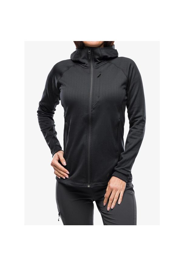 Bluza z kapturem damska Black Diamond Factor Hoody. Typ kołnierza: kaptur. Kolor: czarny. Styl: sportowy. Sport: turystyka piesza