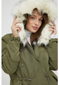 Guess parka damska kolor zielony przejściowa. Okazja: na co dzień. Kolor: zielony. Styl: casual #4