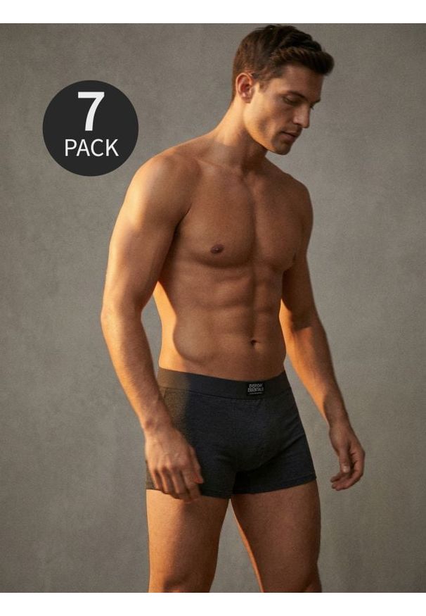 Sinsay - Bawełniane bokserki classic 7 pack - szary. Kolor: szary. Materiał: bawełna