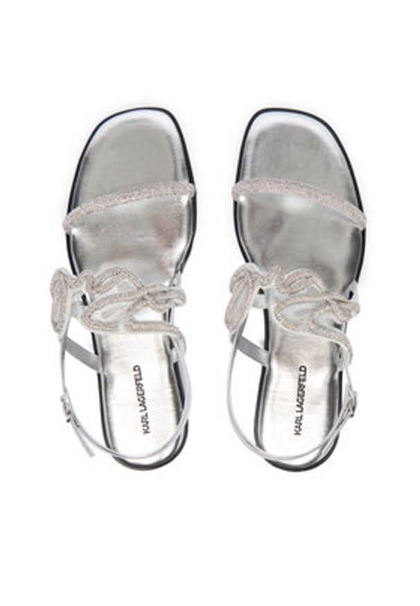 Karl Lagerfeld - KARL LAGERFELD Sandały KL87425 Srebrny. Kolor: srebrny. Materiał: skóra