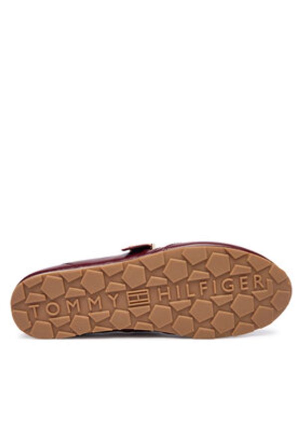 TOMMY HILFIGER - Tommy Hilfiger Baleriny Bella Ballet Mary Jane FW0FW09416 Bordowy. Kolor: czerwony. Materiał: skóra