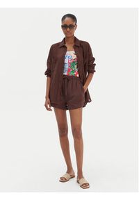 Seafolly Koszula Breeze 55428-TO Brązowy Regular Fit. Kolor: brązowy. Materiał: bawełna #3